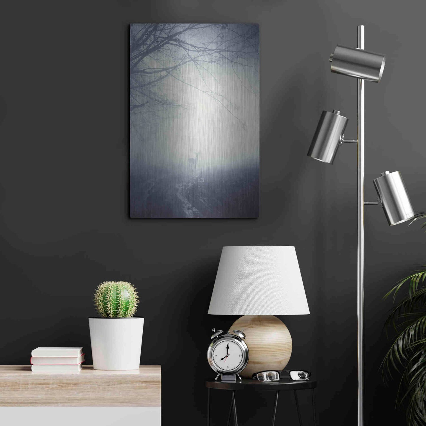 Luxe Metal Art 'Foggy Morning Hike' by Incado, Metal Wall Art,16x24