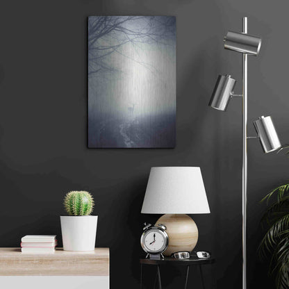 Luxe Metal Art 'Foggy Morning Hike' by Incado, Metal Wall Art,16x24