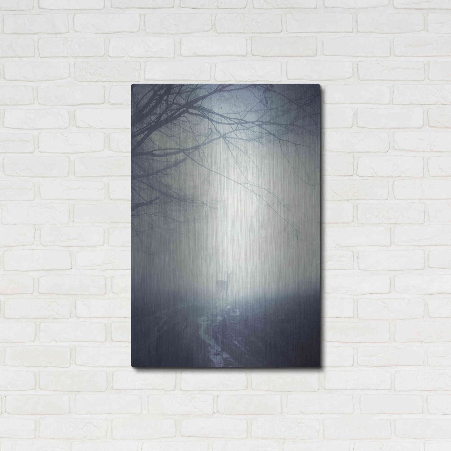 Luxe Metal Art 'Foggy Morning Hike' by Incado, Metal Wall Art,24x36