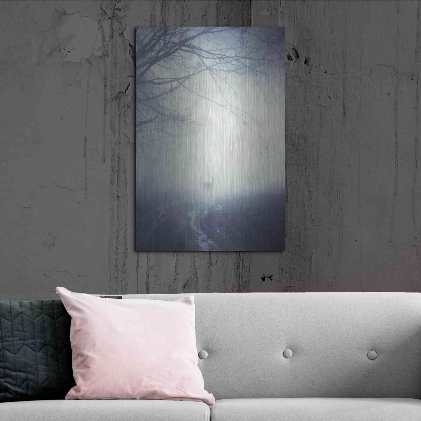 Luxe Metal Art 'Foggy Morning Hike' by Incado, Metal Wall Art,24x36