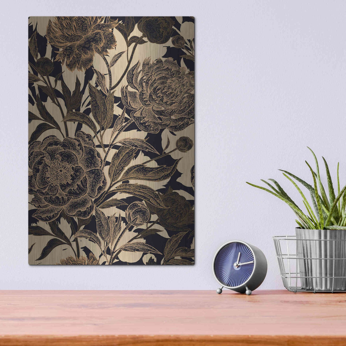 Luxe Metal Art 'Golden Rose II' by Incado, Metal Wall Art,12x16