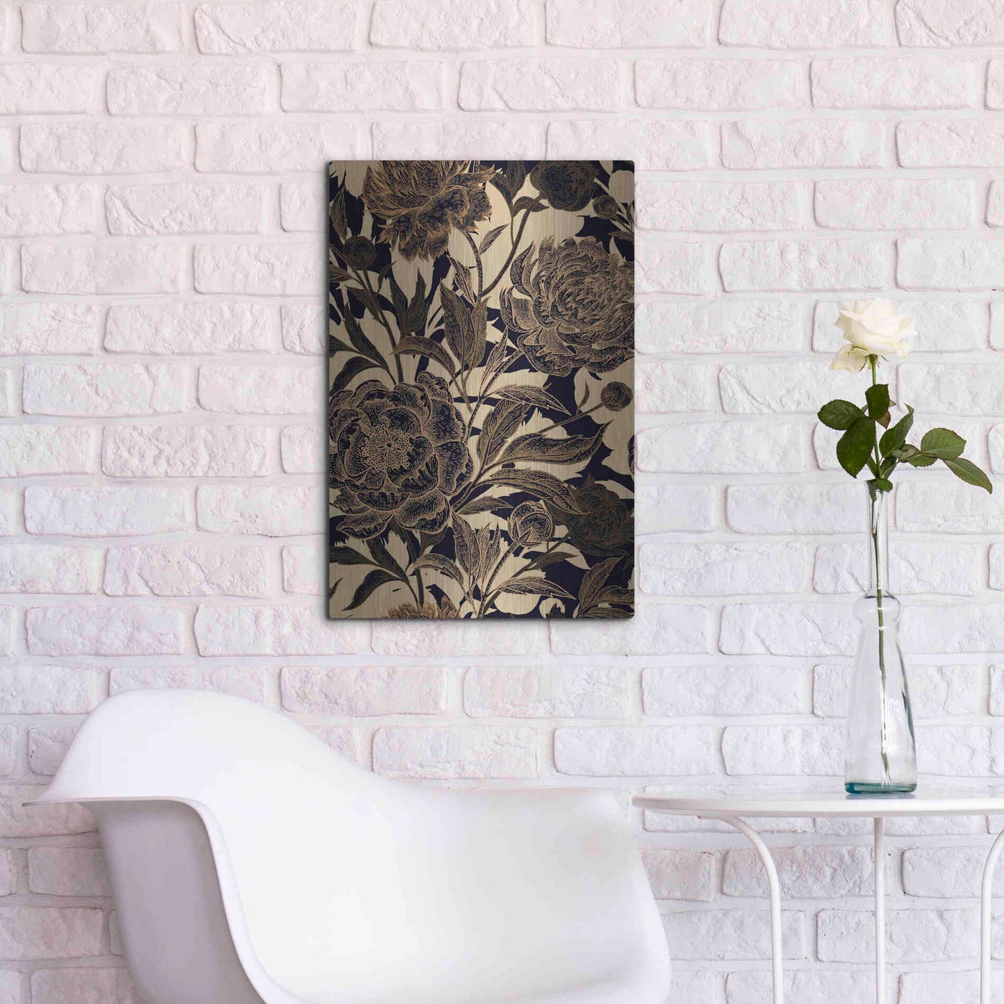 Luxe Metal Art 'Golden Rose II' by Incado, Metal Wall Art,16x24