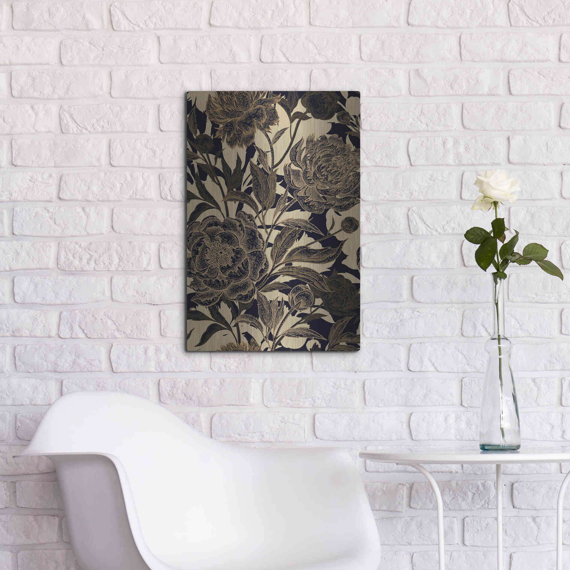 Luxe Metal Art 'Golden Rose II' by Incado, Metal Wall Art,16x24