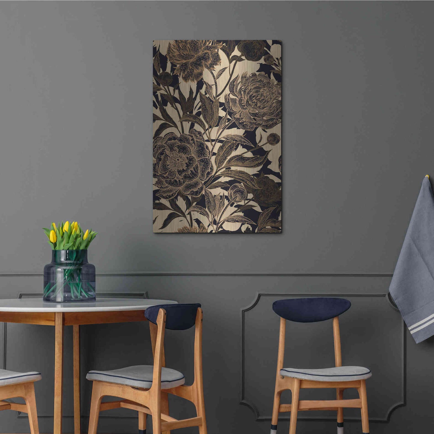 Luxe Metal Art 'Golden Rose II' by Incado, Metal Wall Art,24x36