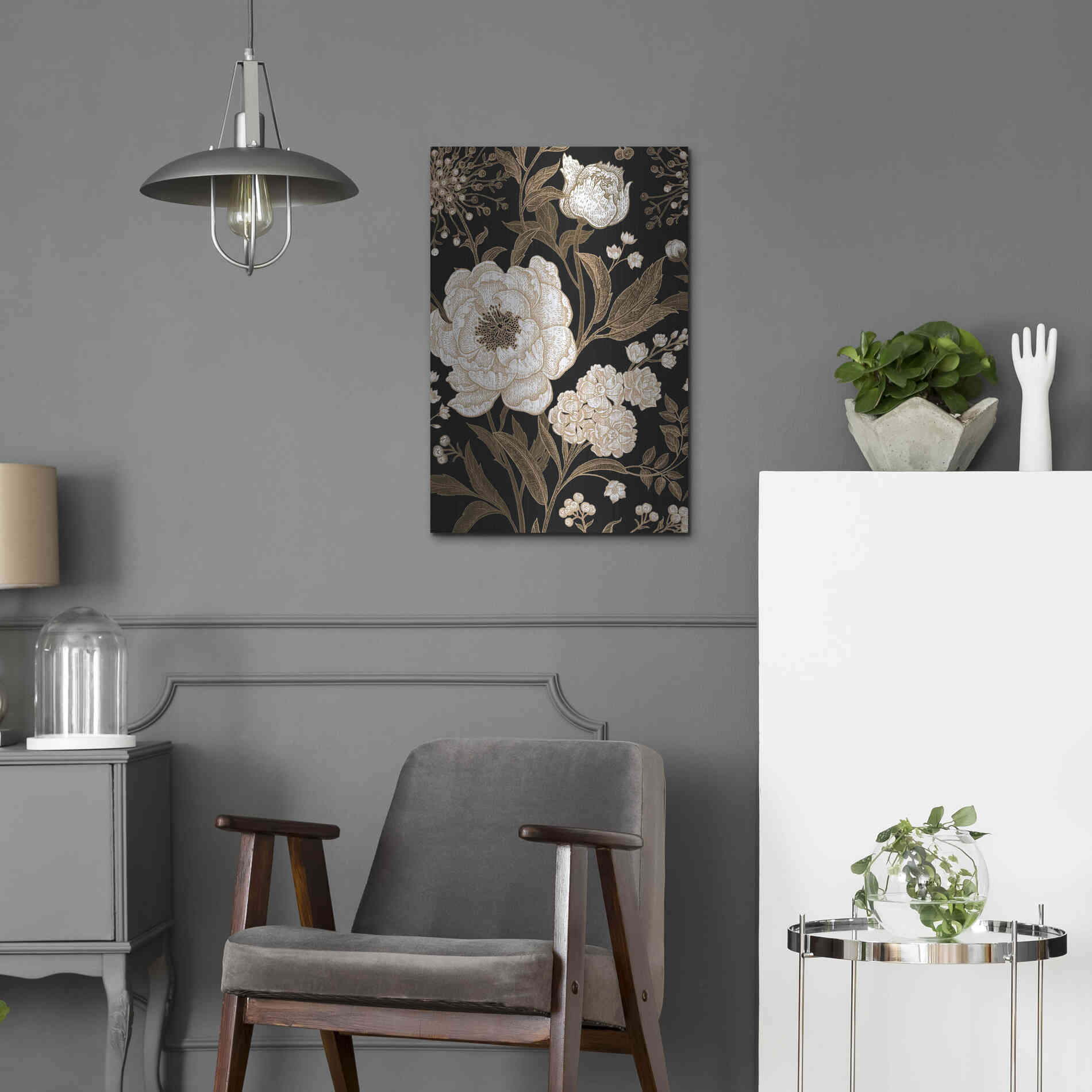 Luxe Metal Art 'Golden Rose' by Incado, Metal Wall Art,16x24