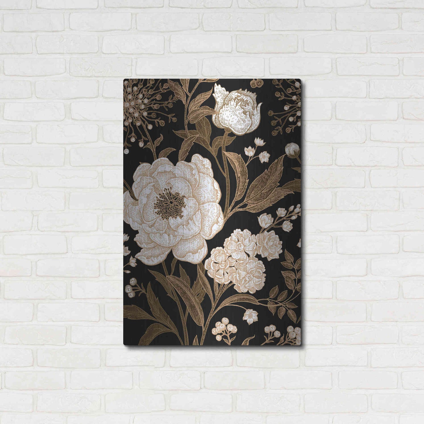 Luxe Metal Art 'Golden Rose' by Incado, Metal Wall Art,24x36