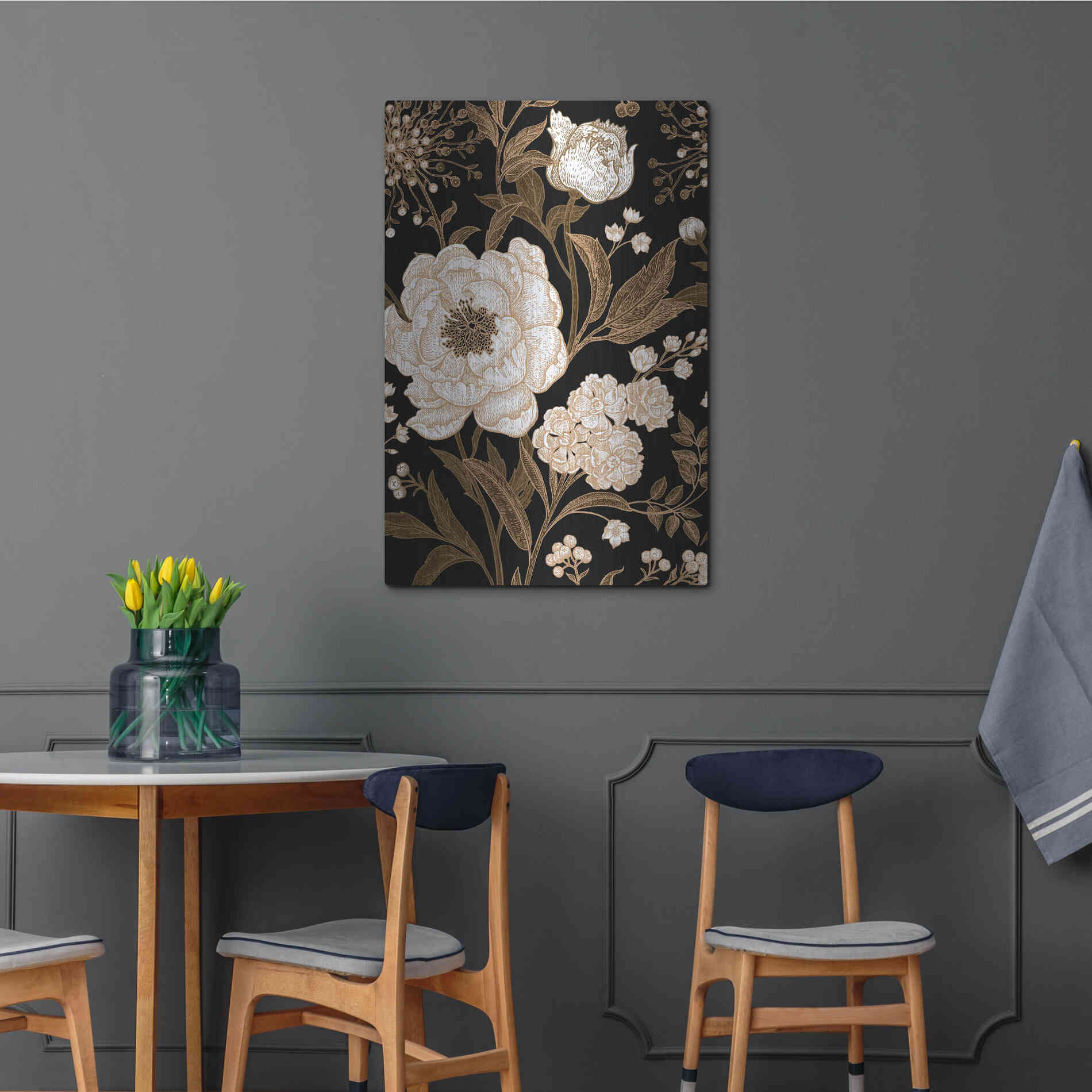 Luxe Metal Art 'Golden Rose' by Incado, Metal Wall Art,24x36