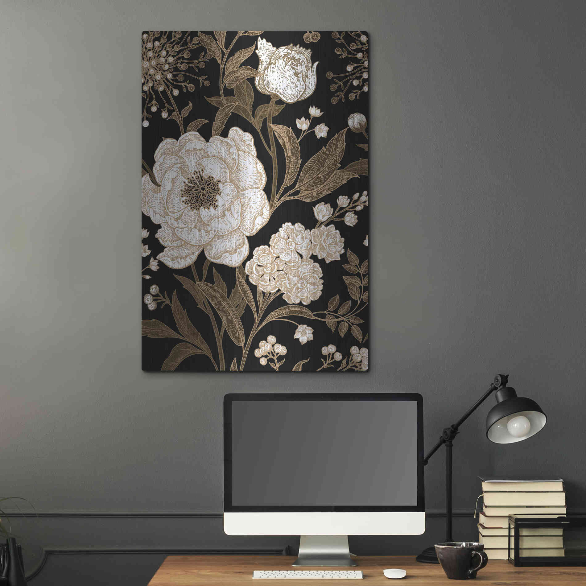 Luxe Metal Art 'Golden Rose' by Incado, Metal Wall Art,24x36