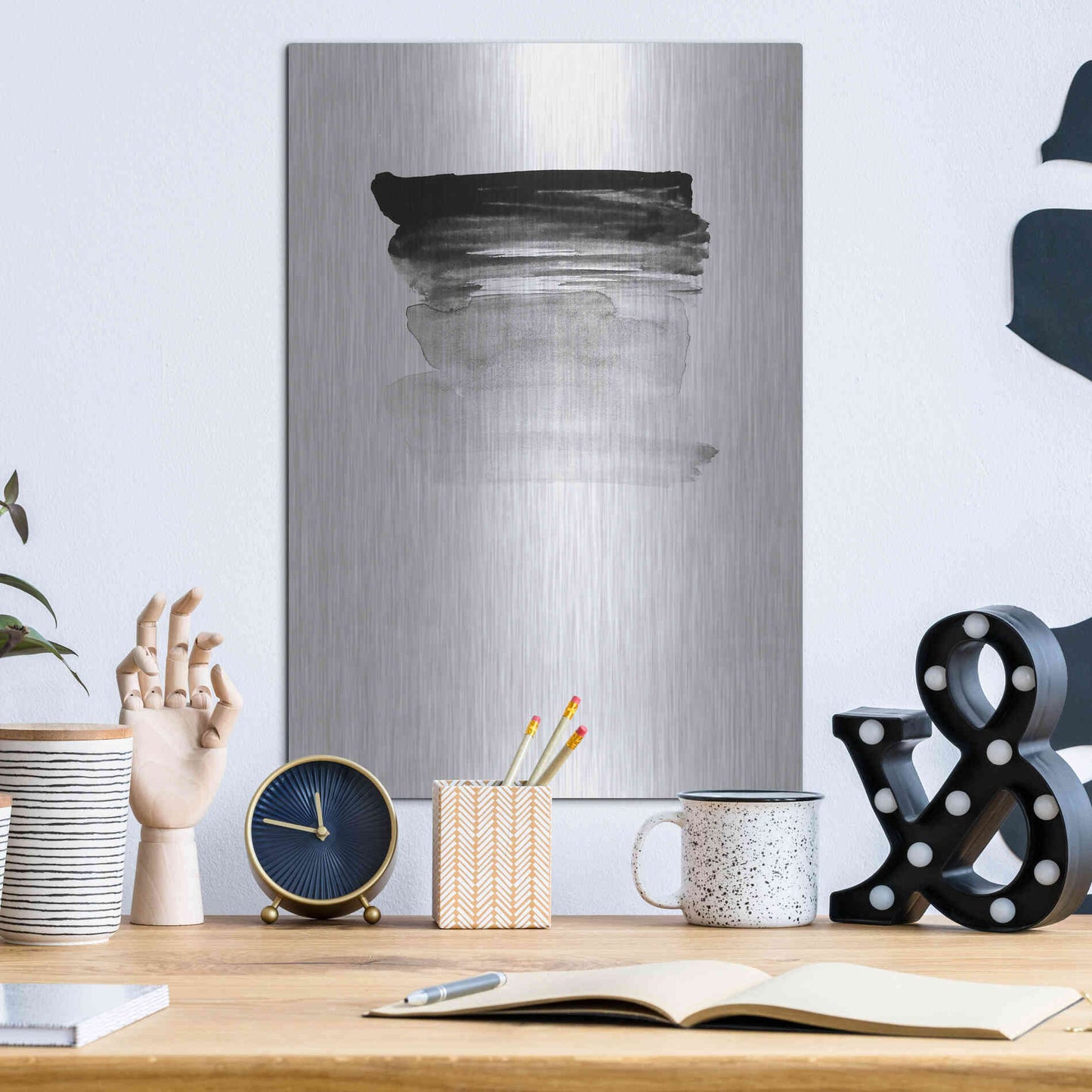 Luxe Metal Art 'Grey I' by Incado, Metal Wall Art,12x16