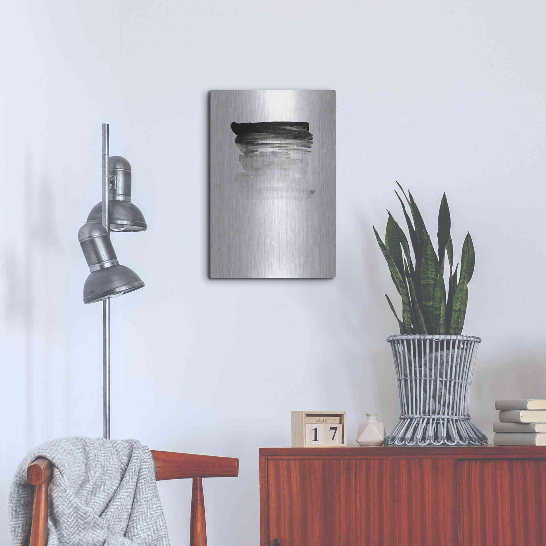 Luxe Metal Art 'Grey I' by Incado, Metal Wall Art,16x24