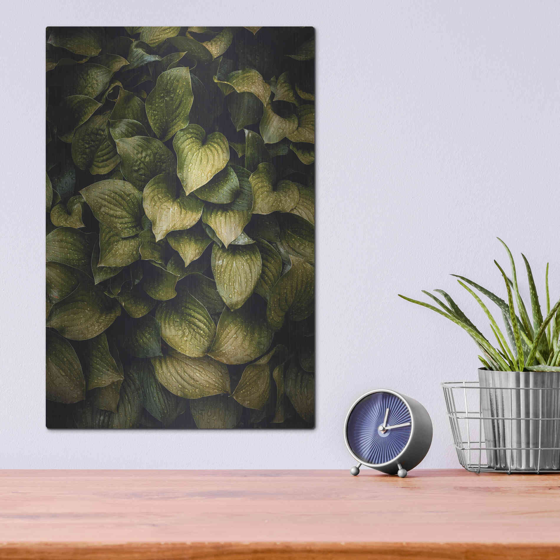 Luxe Metal Art 'Hostas Leaves' by Incado, Metal Wall Art,12x16