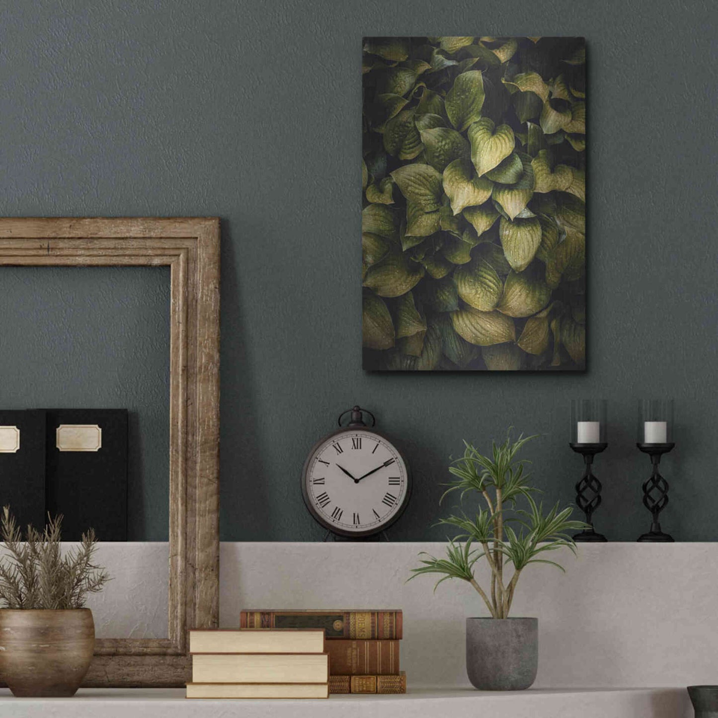 Luxe Metal Art 'Hostas Leaves' by Incado, Metal Wall Art,12x16