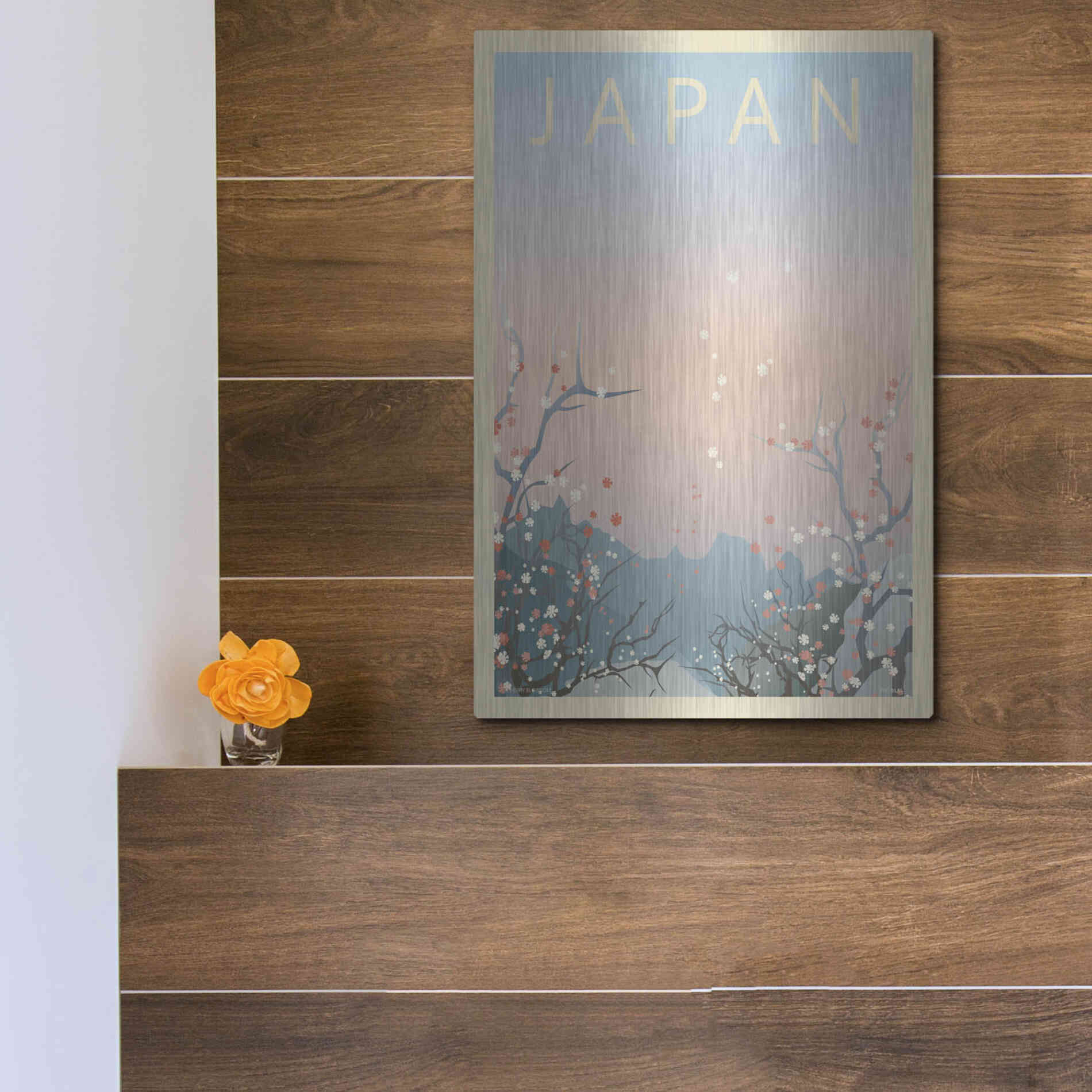Luxe Metal Art 'Japan' by Incado, Metal Wall Art,12x16