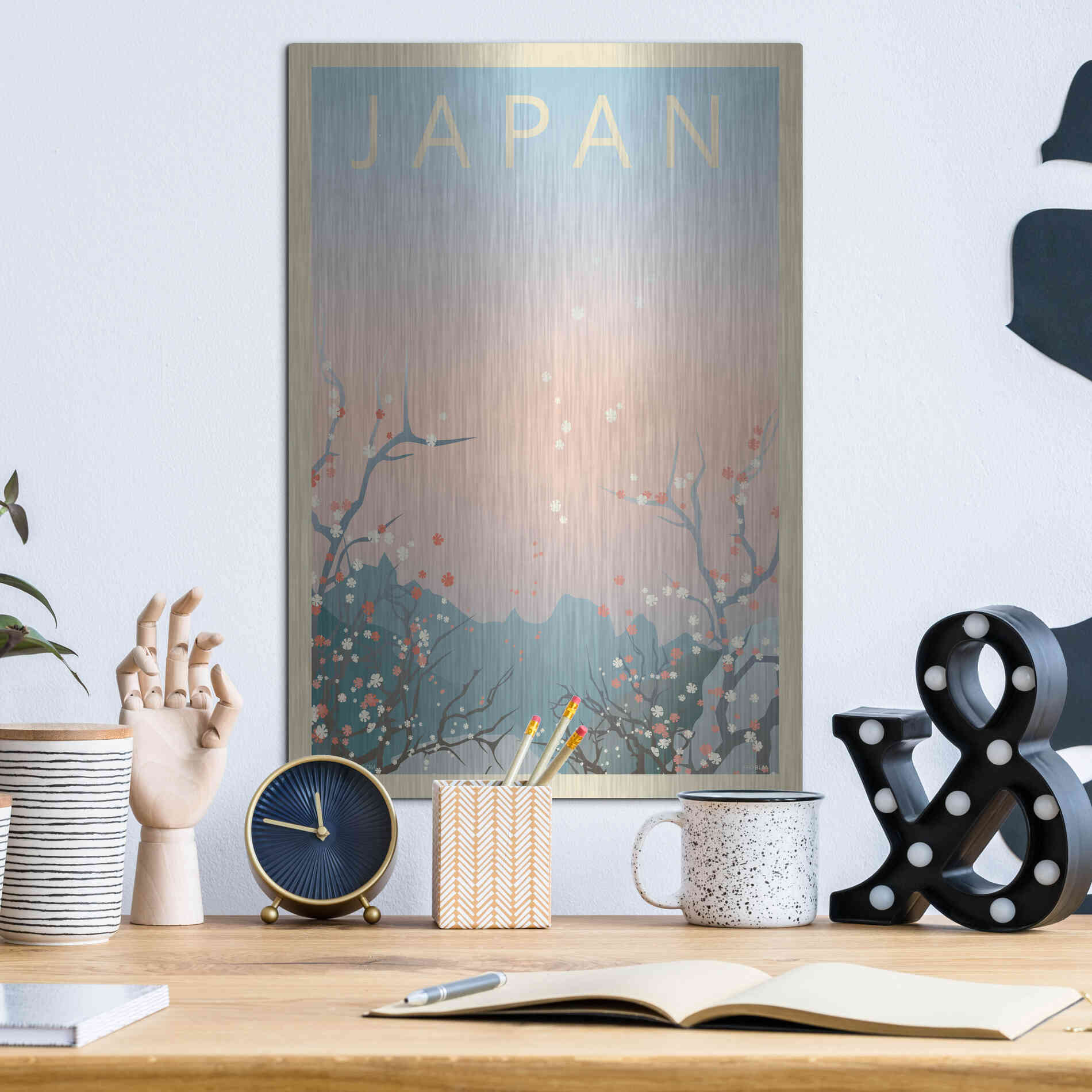 Luxe Metal Art 'Japan' by Incado, Metal Wall Art,12x16