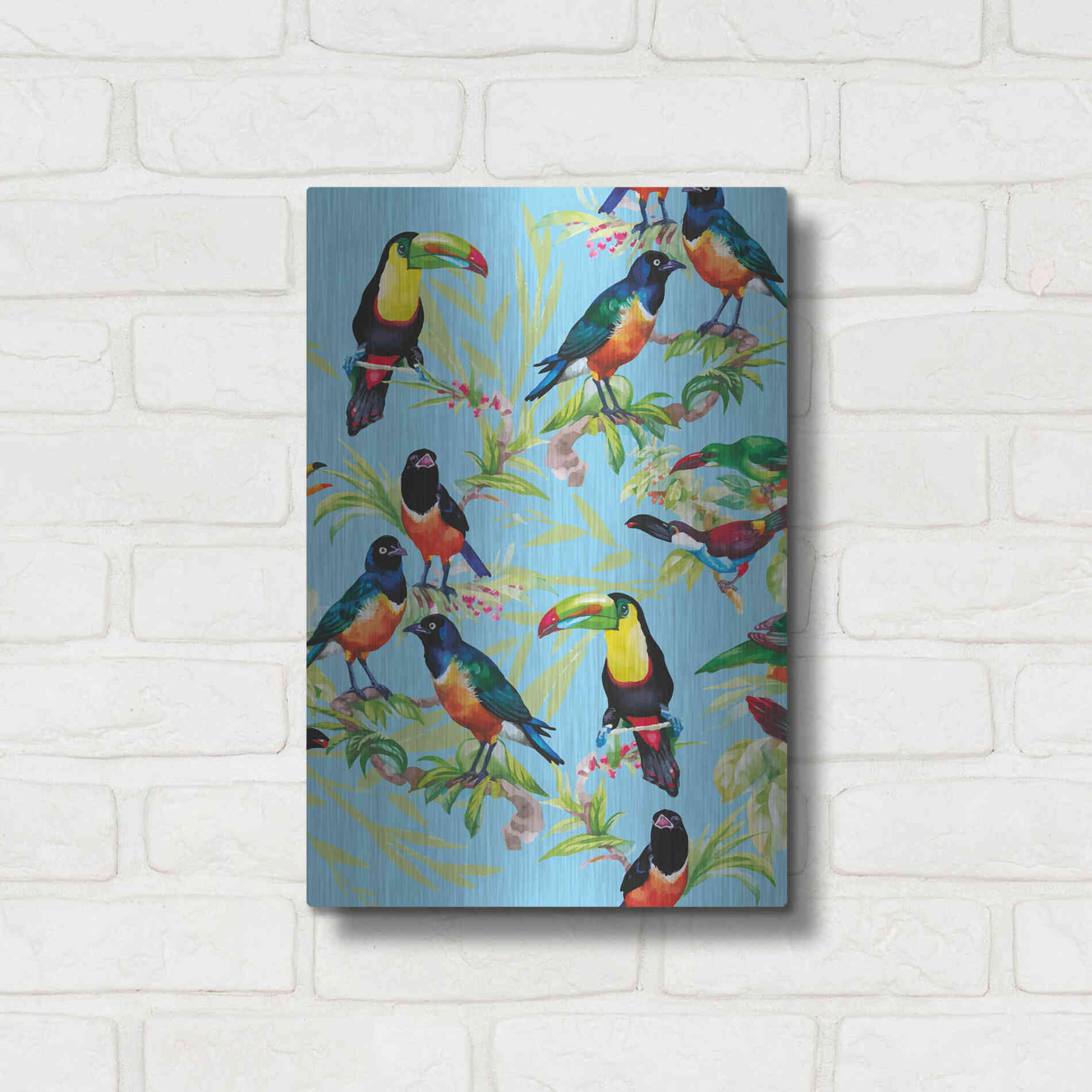 Luxe Metal Art 'Jungle Birds' by Incado, Metal Wall Art,12x16