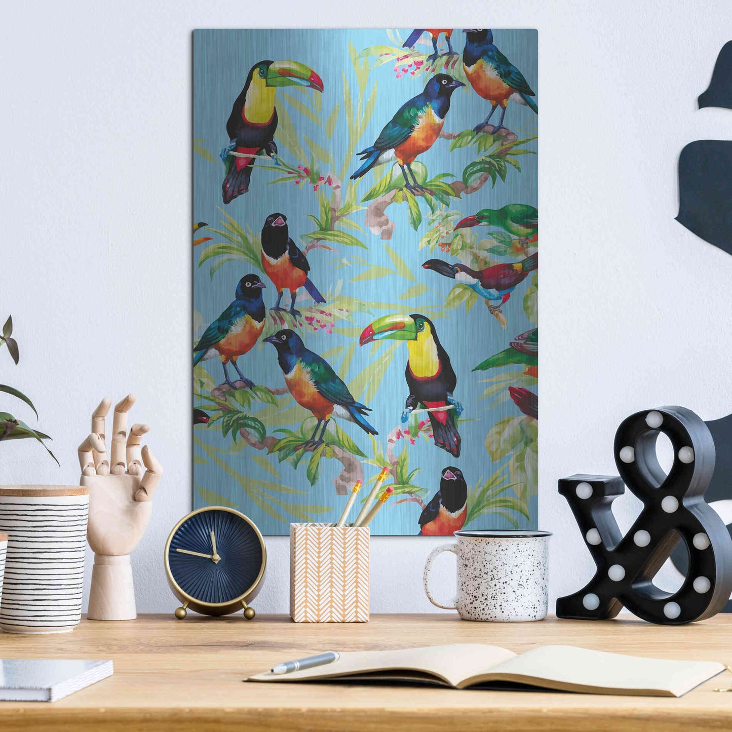 Luxe Metal Art 'Jungle Birds' by Incado, Metal Wall Art,12x16