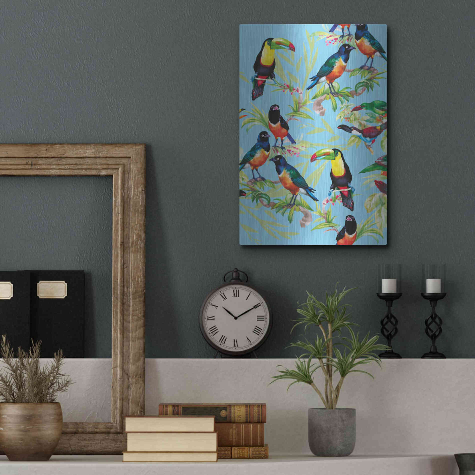 Luxe Metal Art 'Jungle Birds' by Incado, Metal Wall Art,12x16