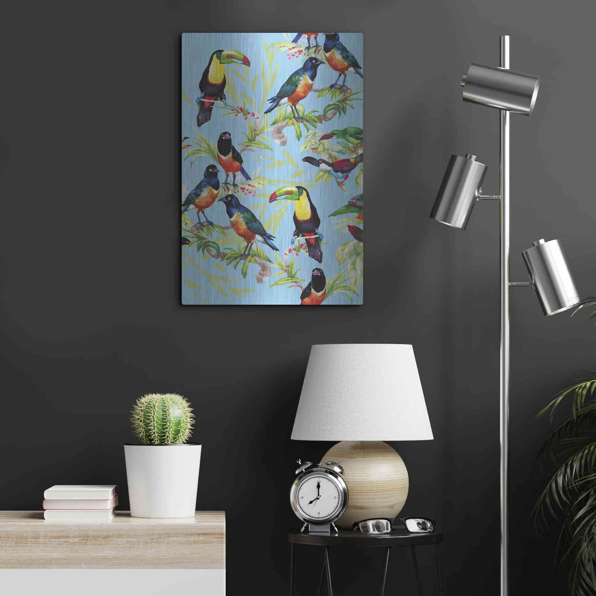 Luxe Metal Art 'Jungle Birds' by Incado, Metal Wall Art,16x24