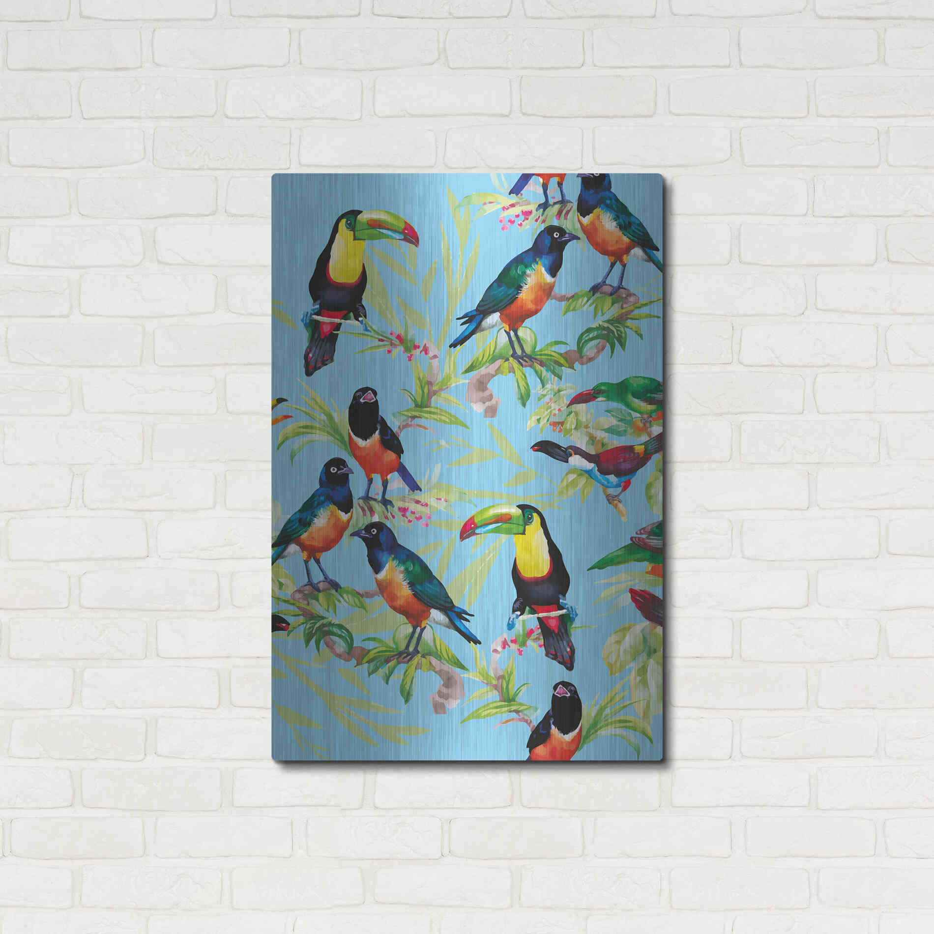 Luxe Metal Art 'Jungle Birds' by Incado, Metal Wall Art,24x36