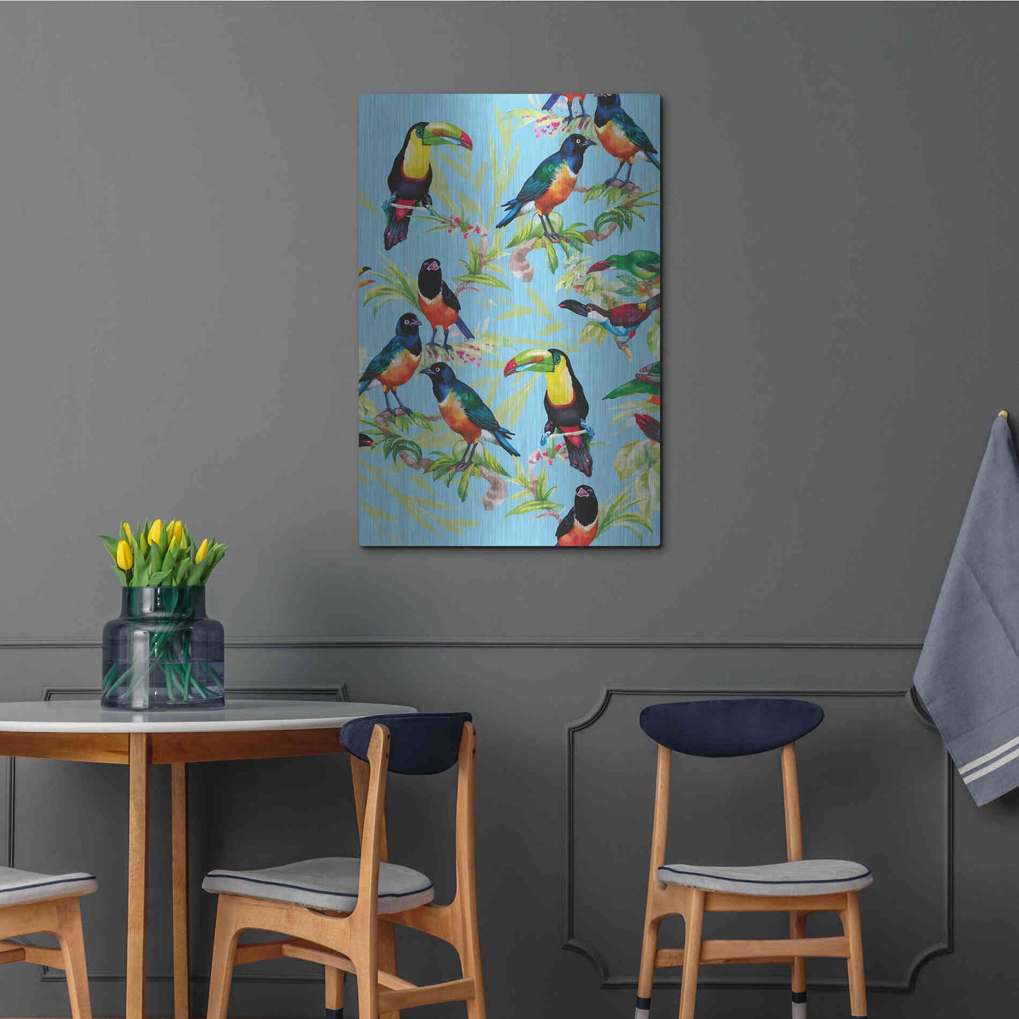 Luxe Metal Art 'Jungle Birds' by Incado, Metal Wall Art,24x36