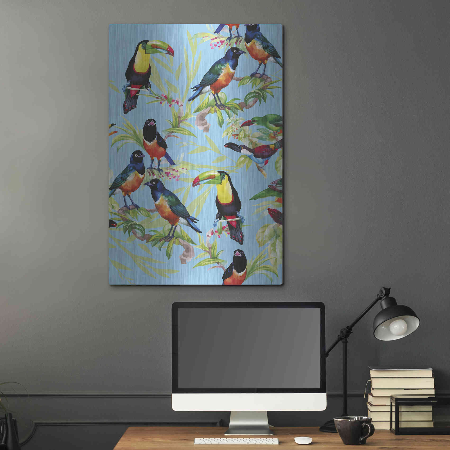 Luxe Metal Art 'Jungle Birds' by Incado, Metal Wall Art,24x36