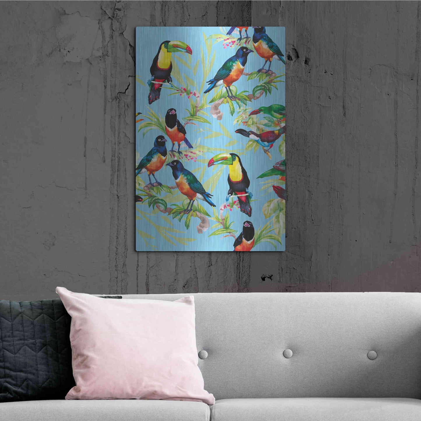 Luxe Metal Art 'Jungle Birds' by Incado, Metal Wall Art,24x36