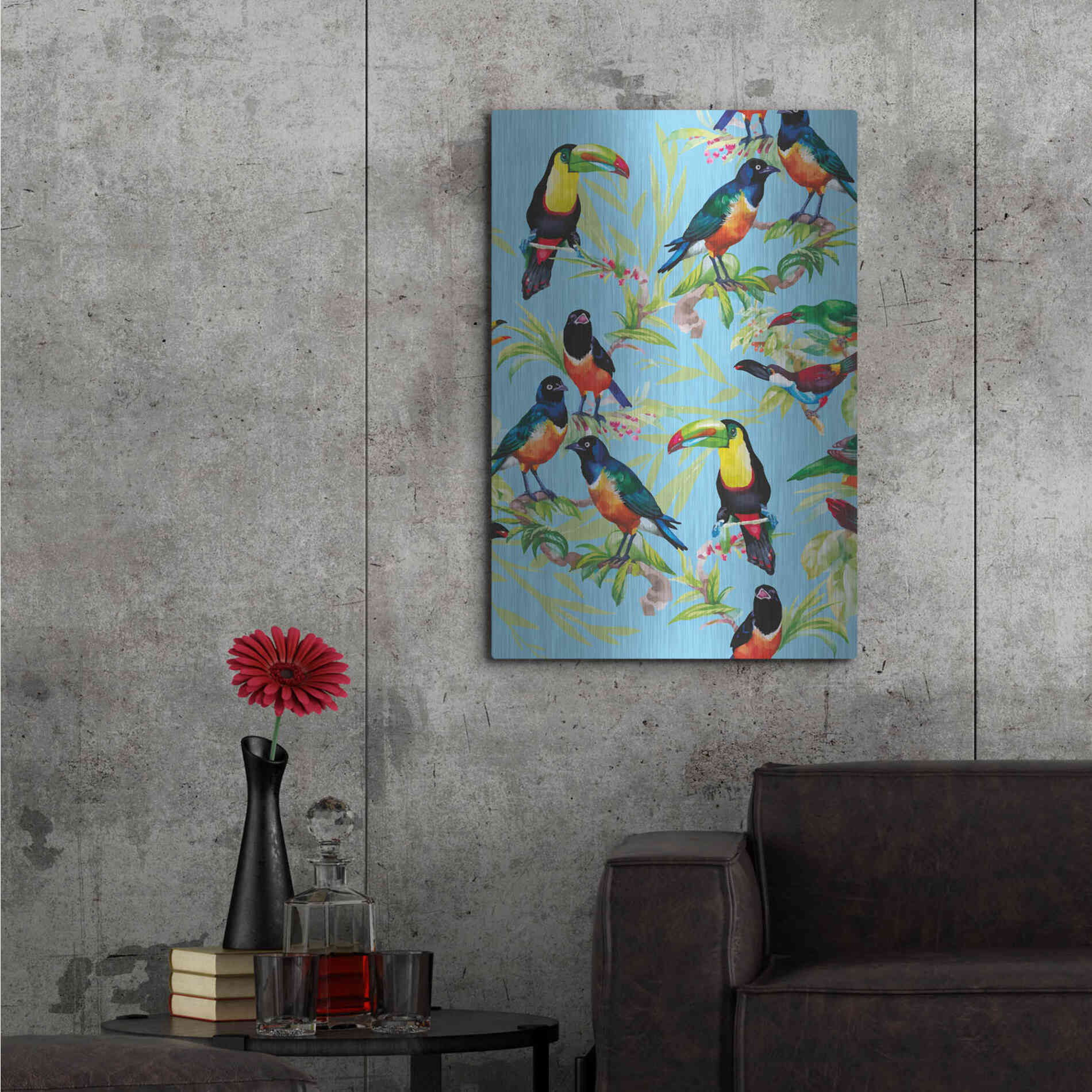 Luxe Metal Art 'Jungle Birds' by Incado, Metal Wall Art,24x36