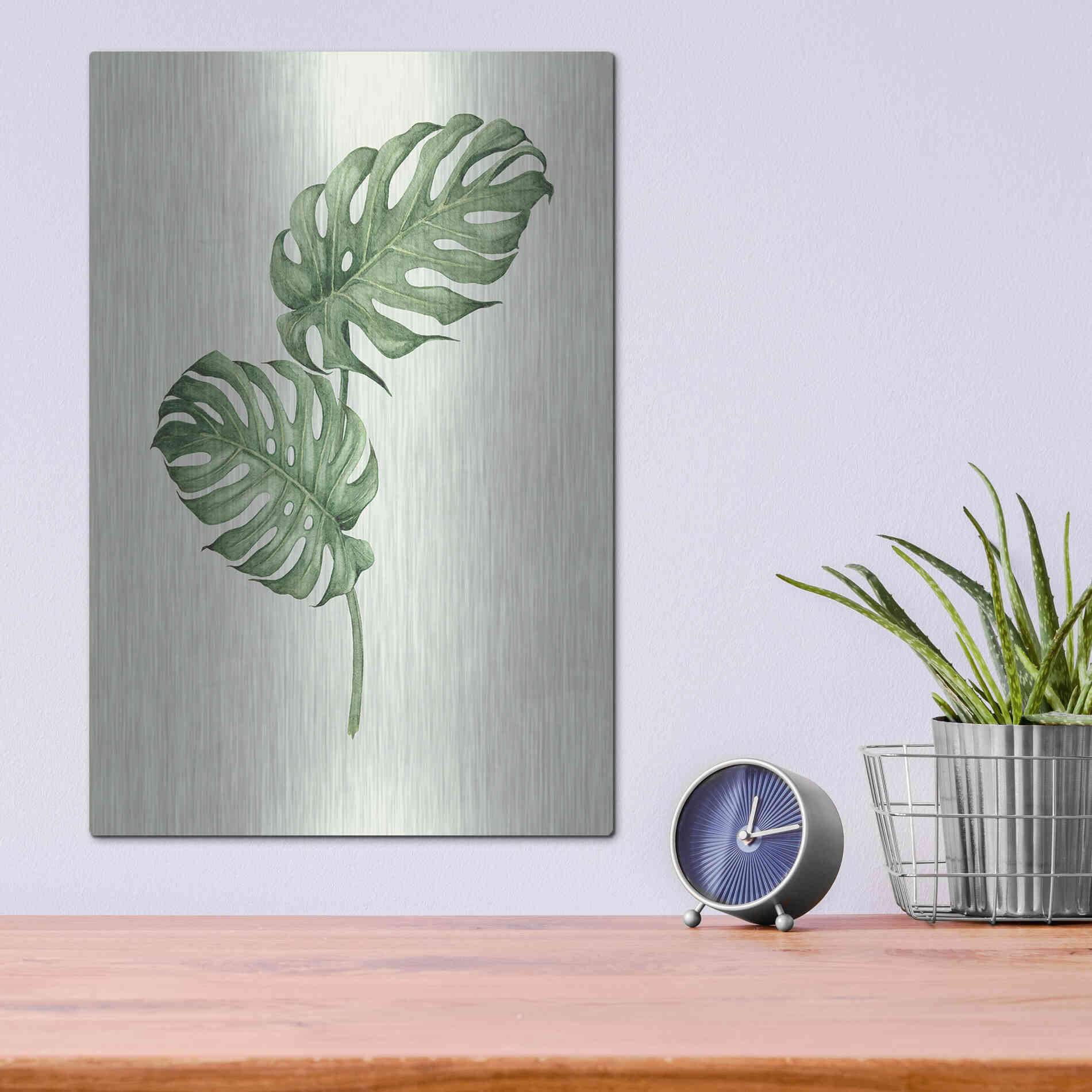 Luxe Metal Art 'Leaf Green' by Incado, Metal Wall Art,12x16