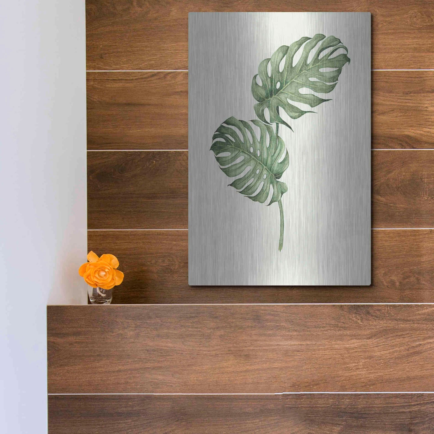 Luxe Metal Art 'Leaf Green' by Incado, Metal Wall Art,12x16