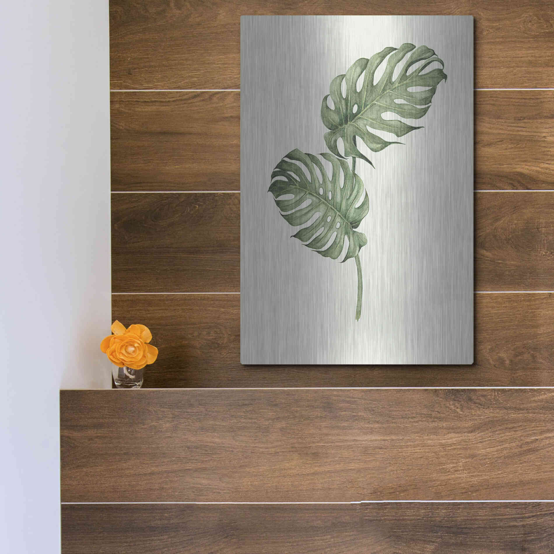 Luxe Metal Art 'Leaf Green' by Incado, Metal Wall Art,12x16