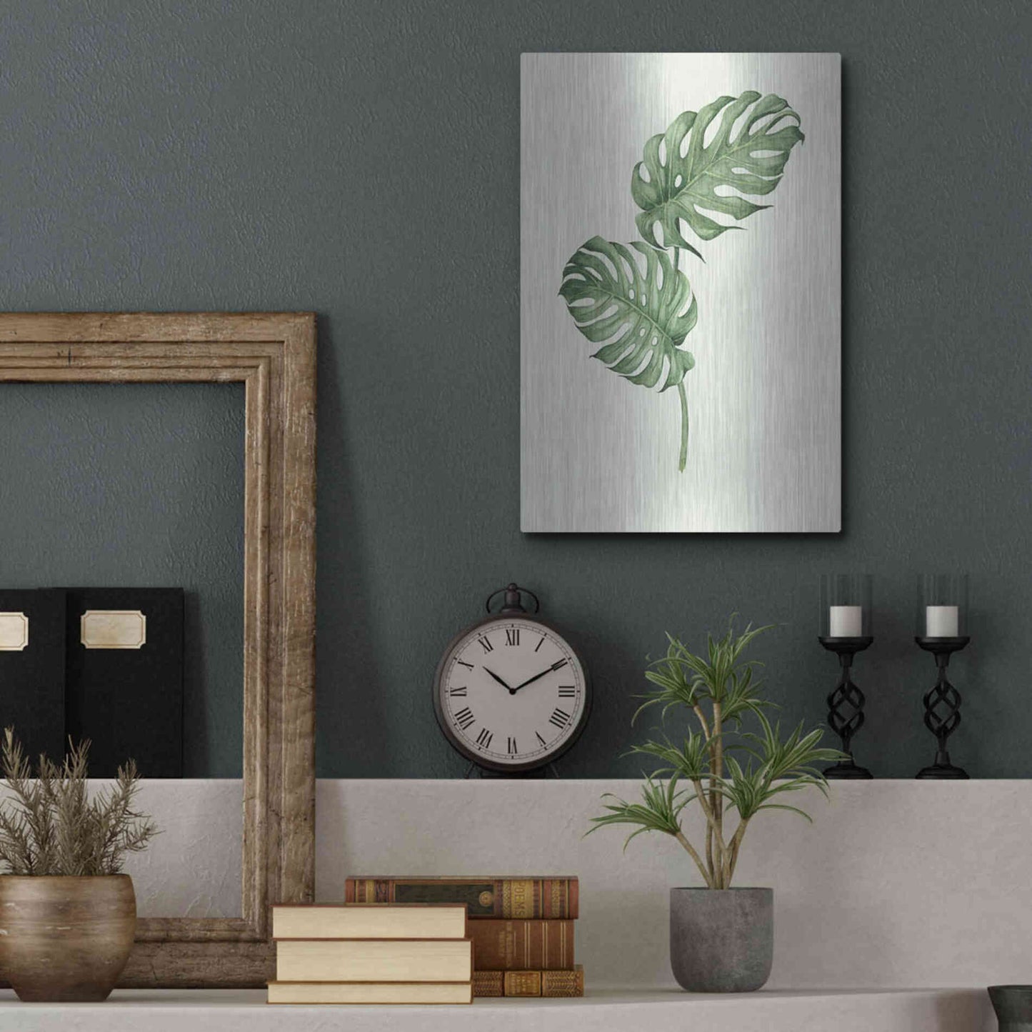 Luxe Metal Art 'Leaf Green' by Incado, Metal Wall Art,12x16