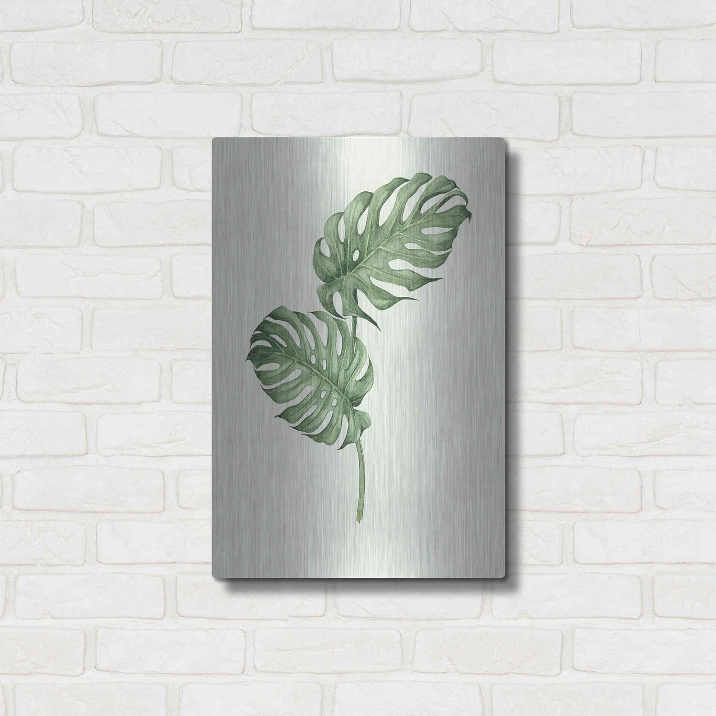 Luxe Metal Art 'Leaf Green' by Incado, Metal Wall Art,16x24