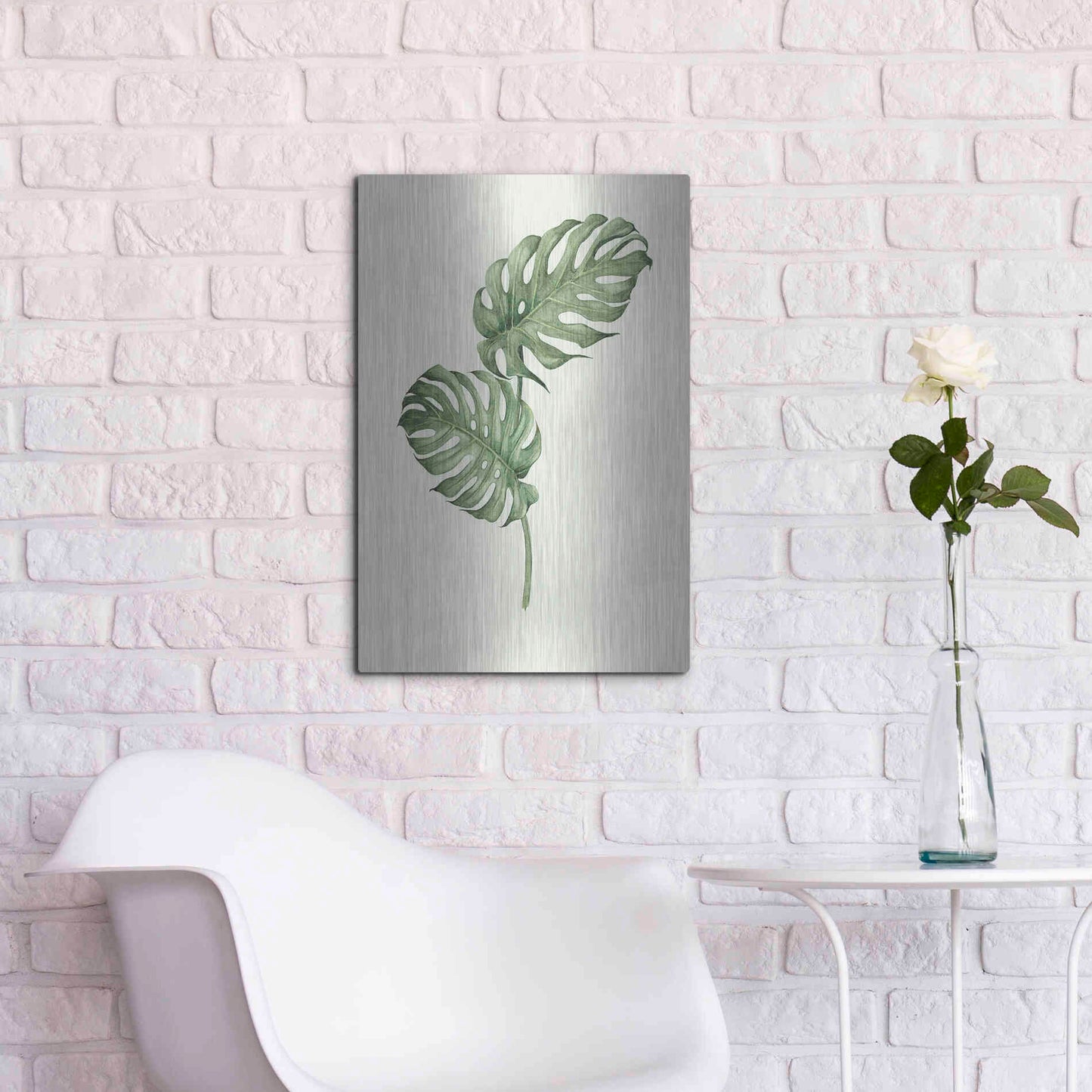 Luxe Metal Art 'Leaf Green' by Incado, Metal Wall Art,16x24