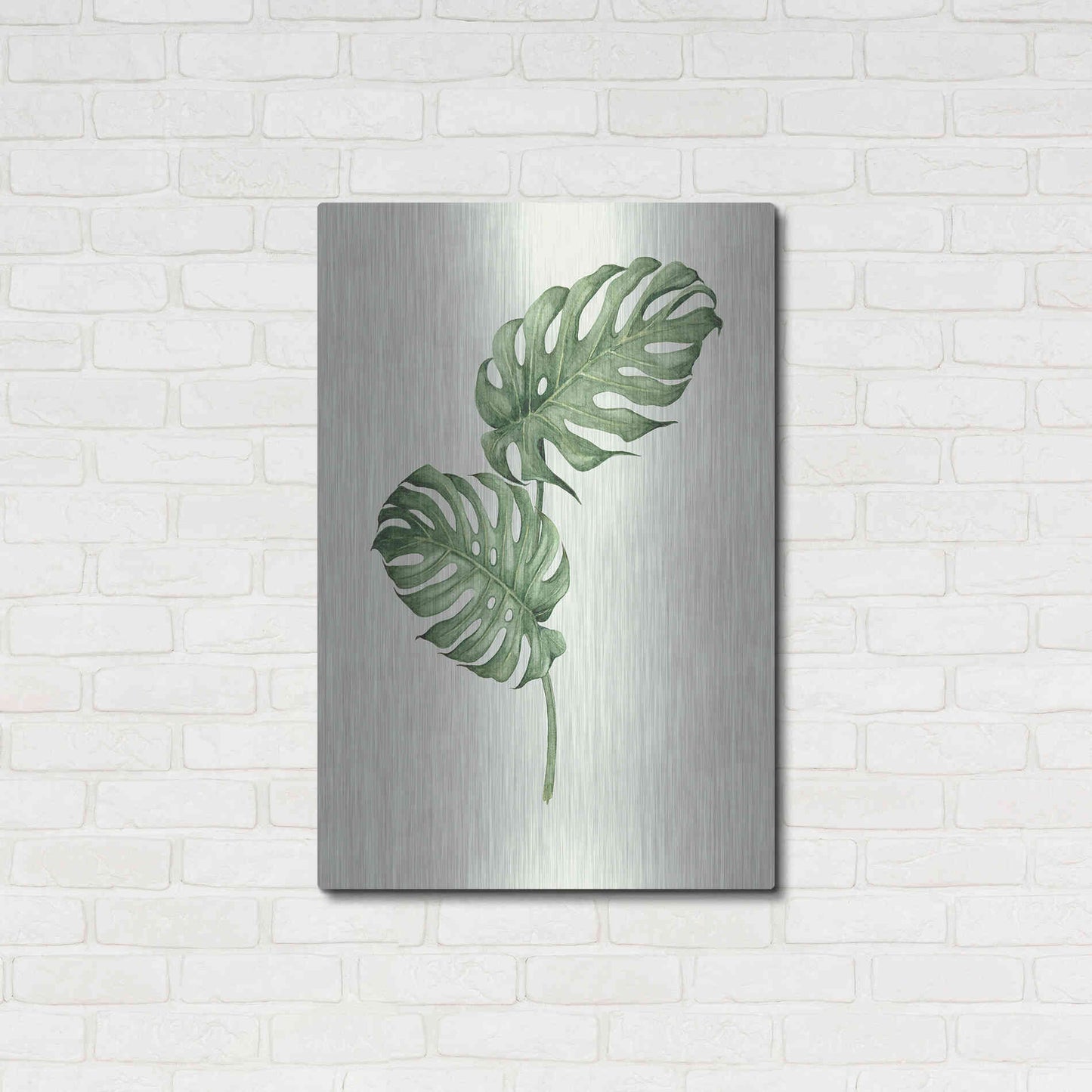 Luxe Metal Art 'Leaf Green' by Incado, Metal Wall Art,24x36