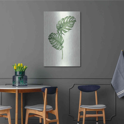 Luxe Metal Art 'Leaf Green' by Incado, Metal Wall Art,24x36