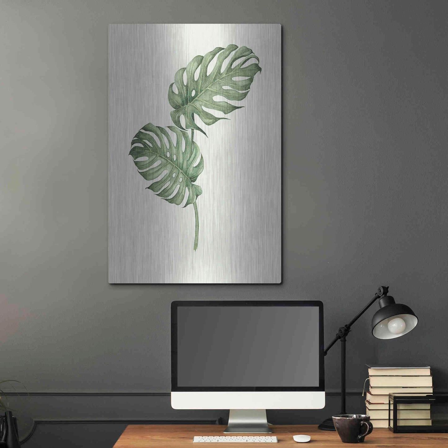 Luxe Metal Art 'Leaf Green' by Incado, Metal Wall Art,24x36