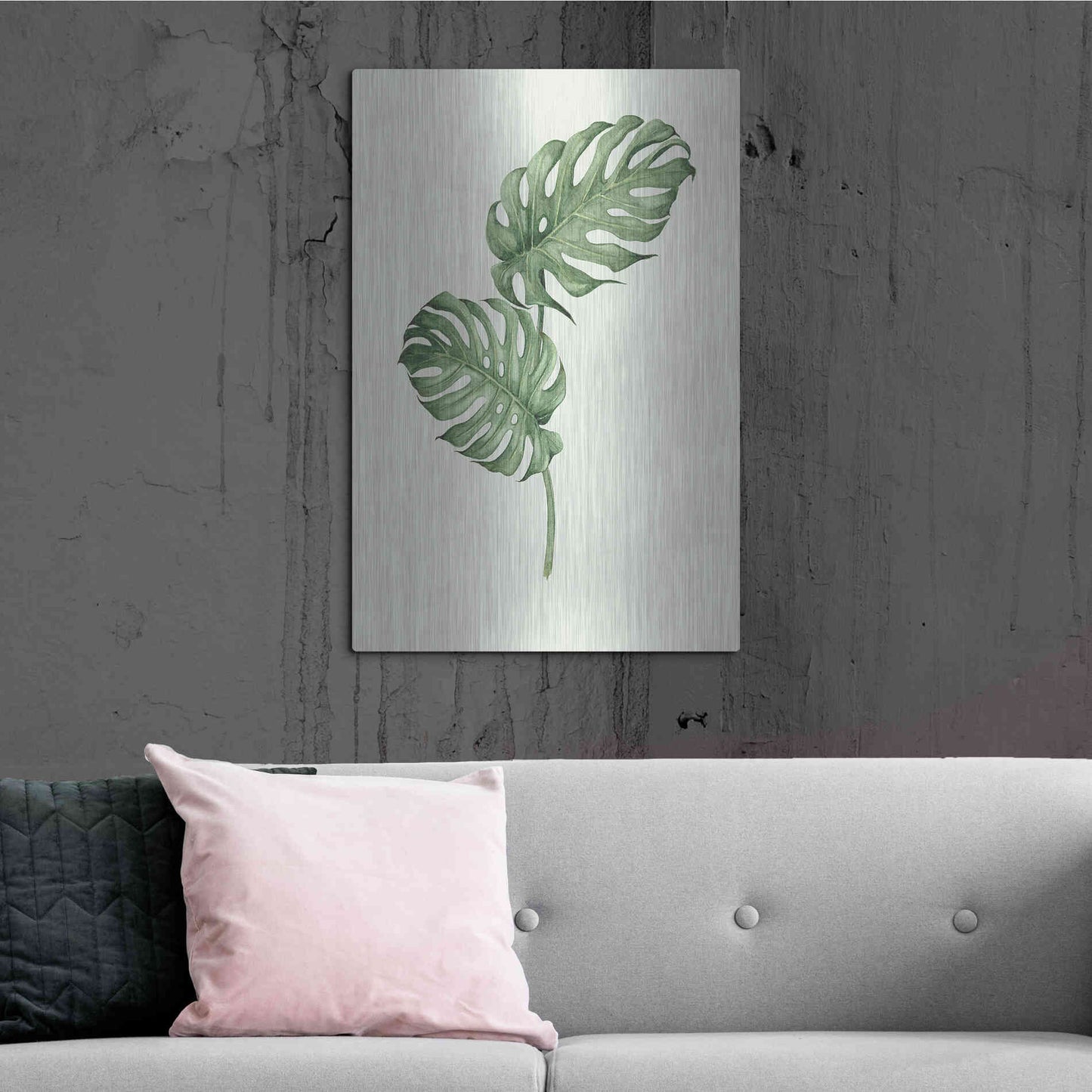 Luxe Metal Art 'Leaf Green' by Incado, Metal Wall Art,24x36