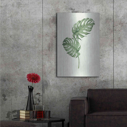 Luxe Metal Art 'Leaf Green' by Incado, Metal Wall Art,24x36