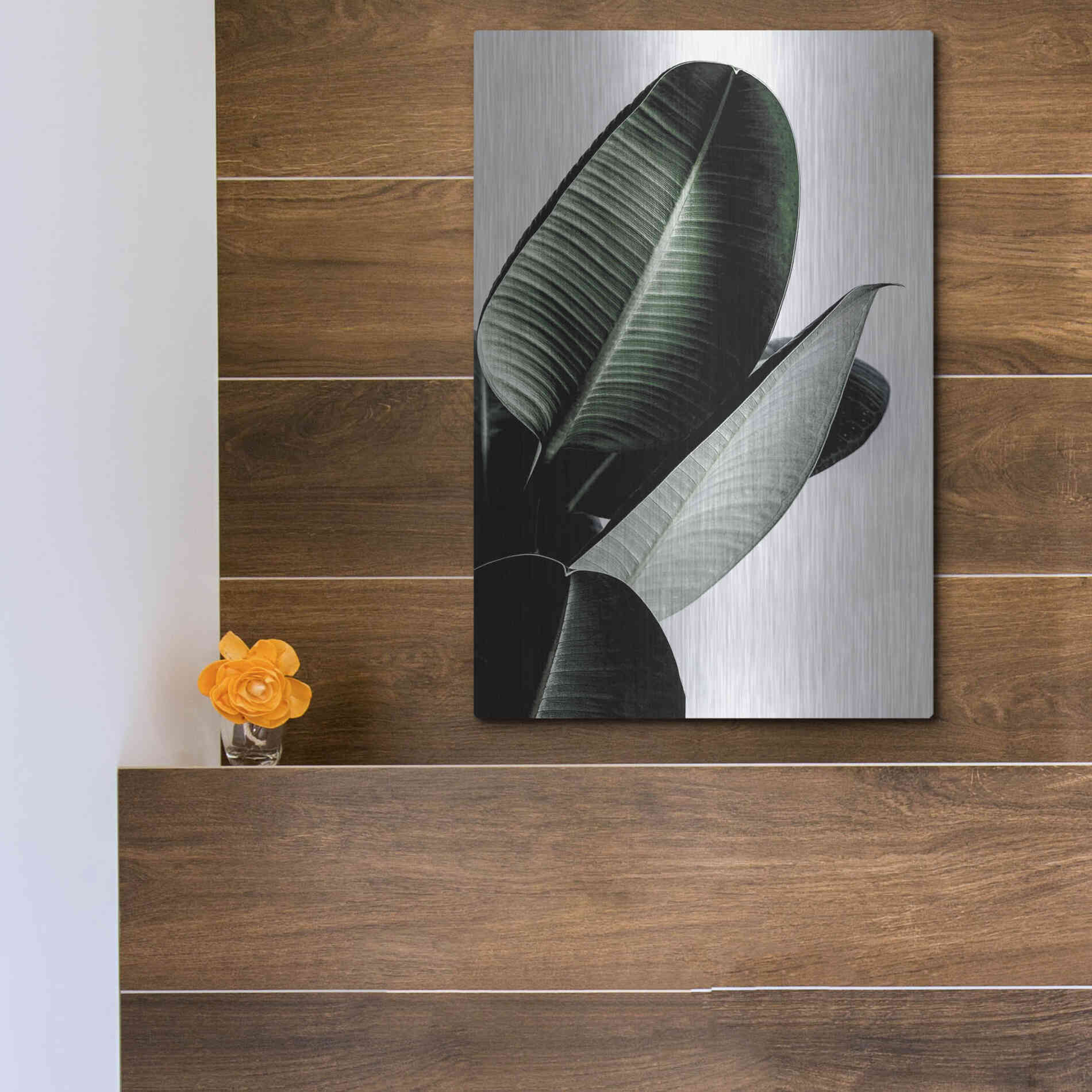 Luxe Metal Art 'Leaves' by Incado, Metal Wall Art,12x16