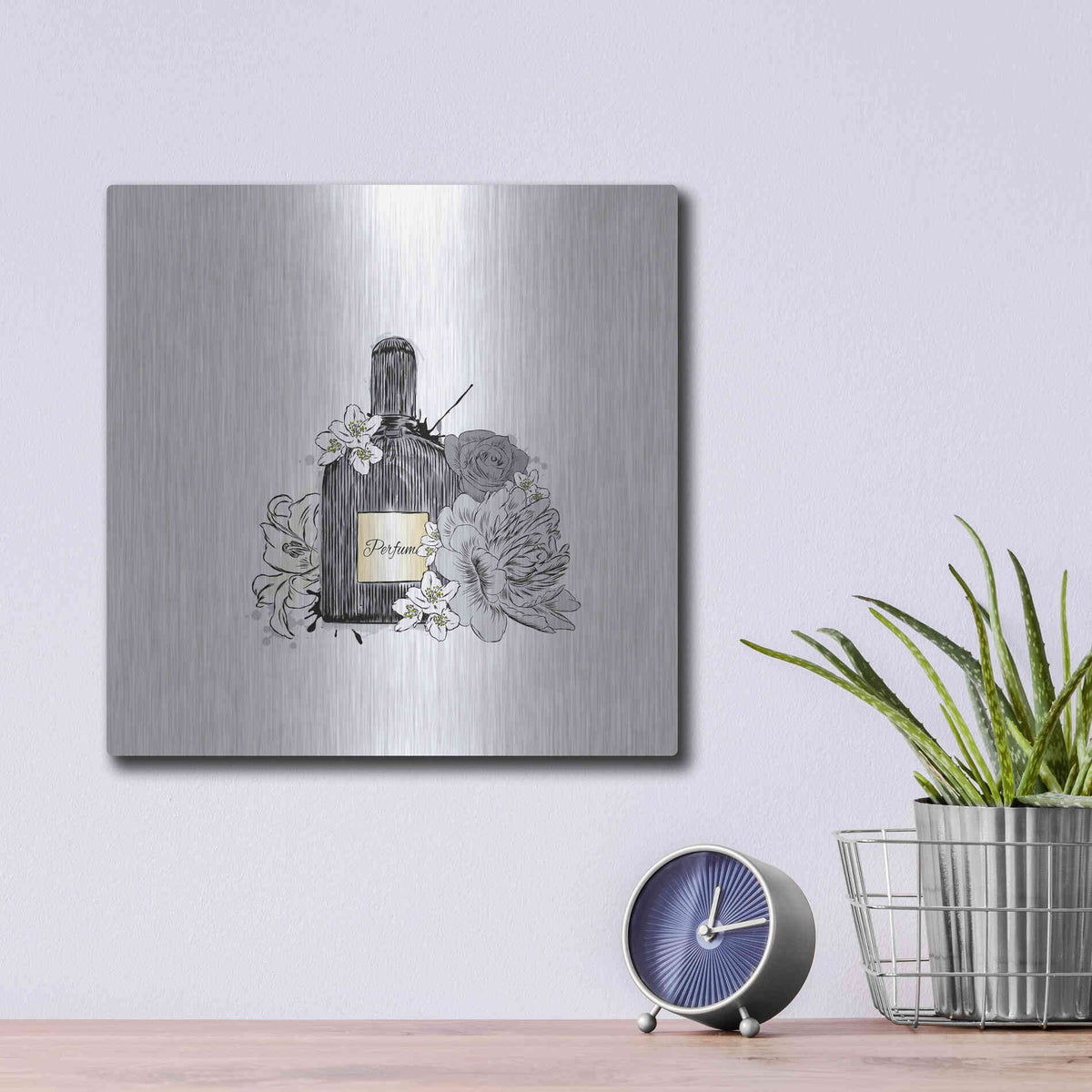Luxe Metal Art 'Perfume IV' by Incado, Metal Wall Art,12x12