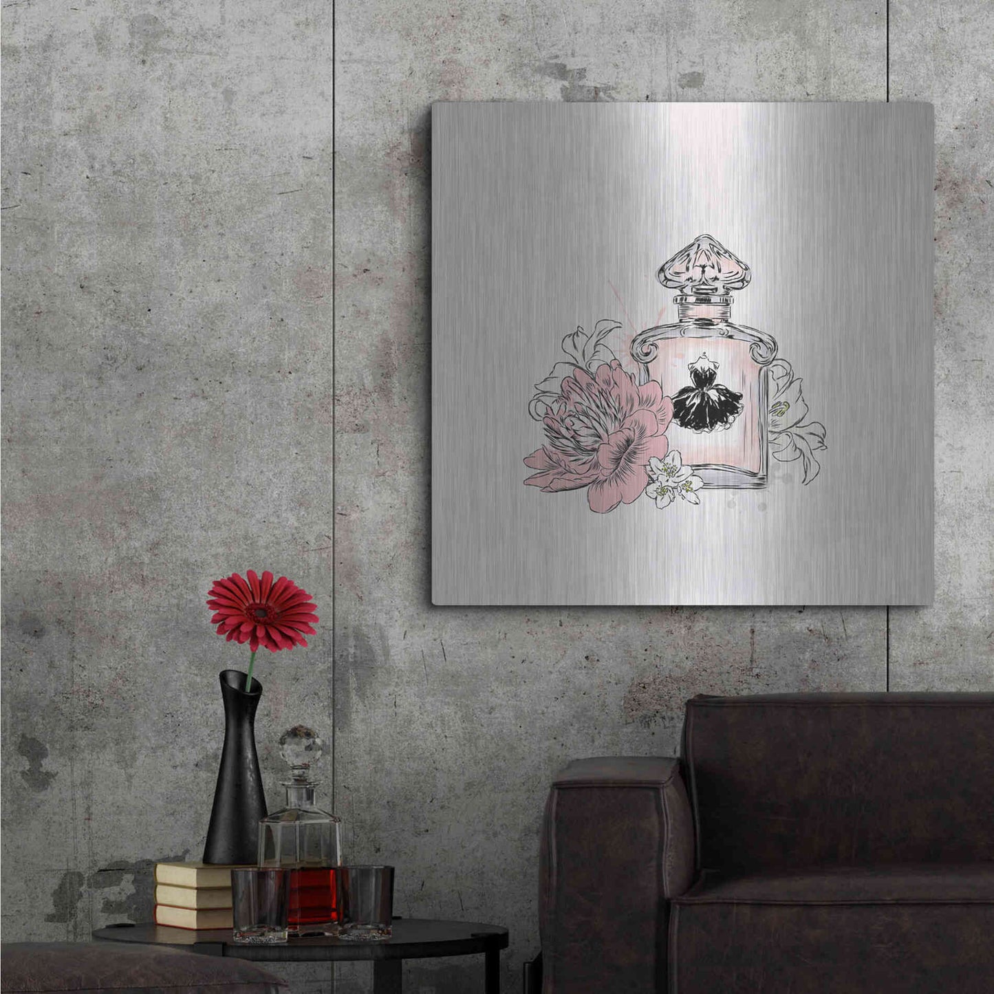 Luxe Metal Art 'Perfume V' by Incado, Metal Wall Art,36x36