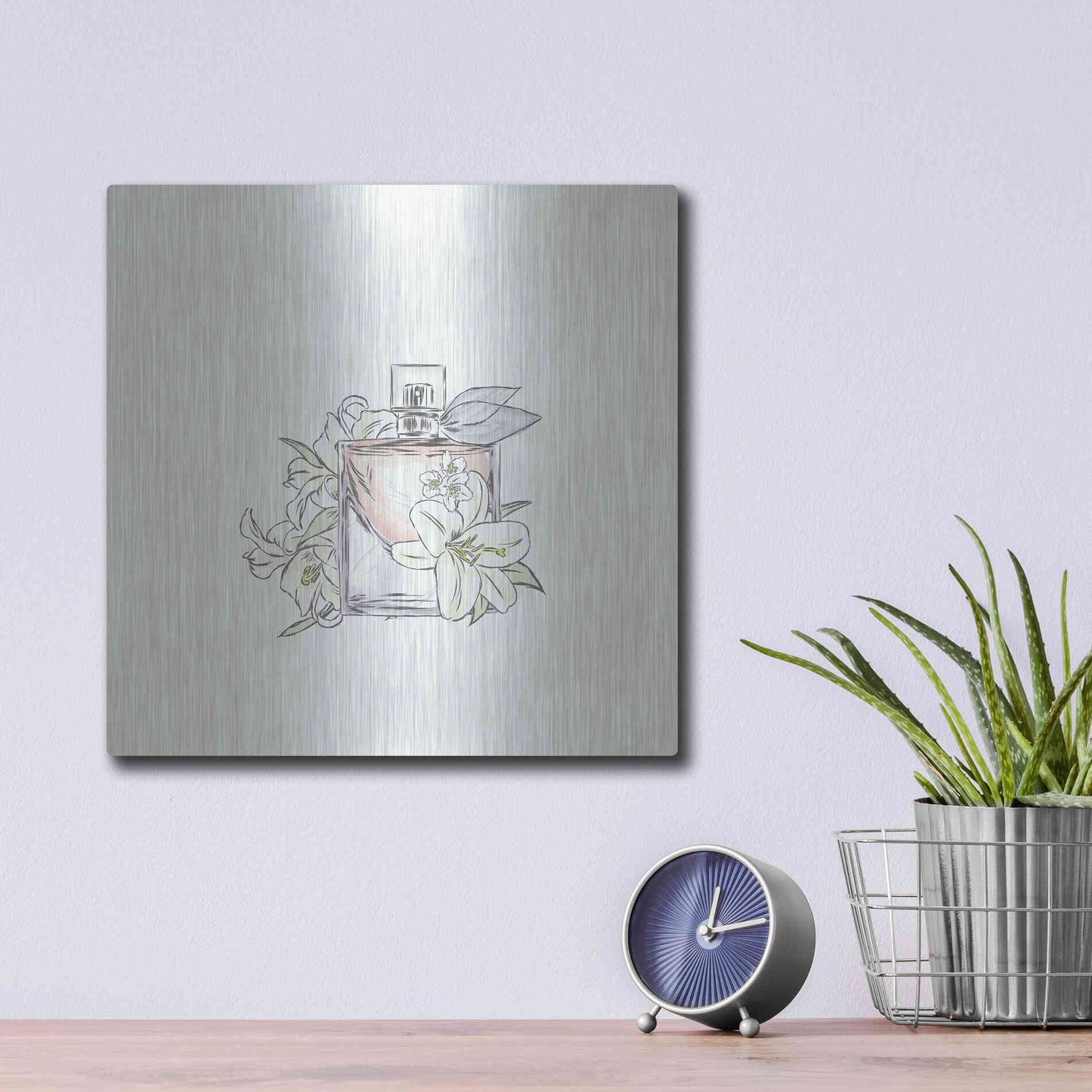 Luxe Metal Art 'Perfume VI' by Incado, Metal Wall Art,12x12