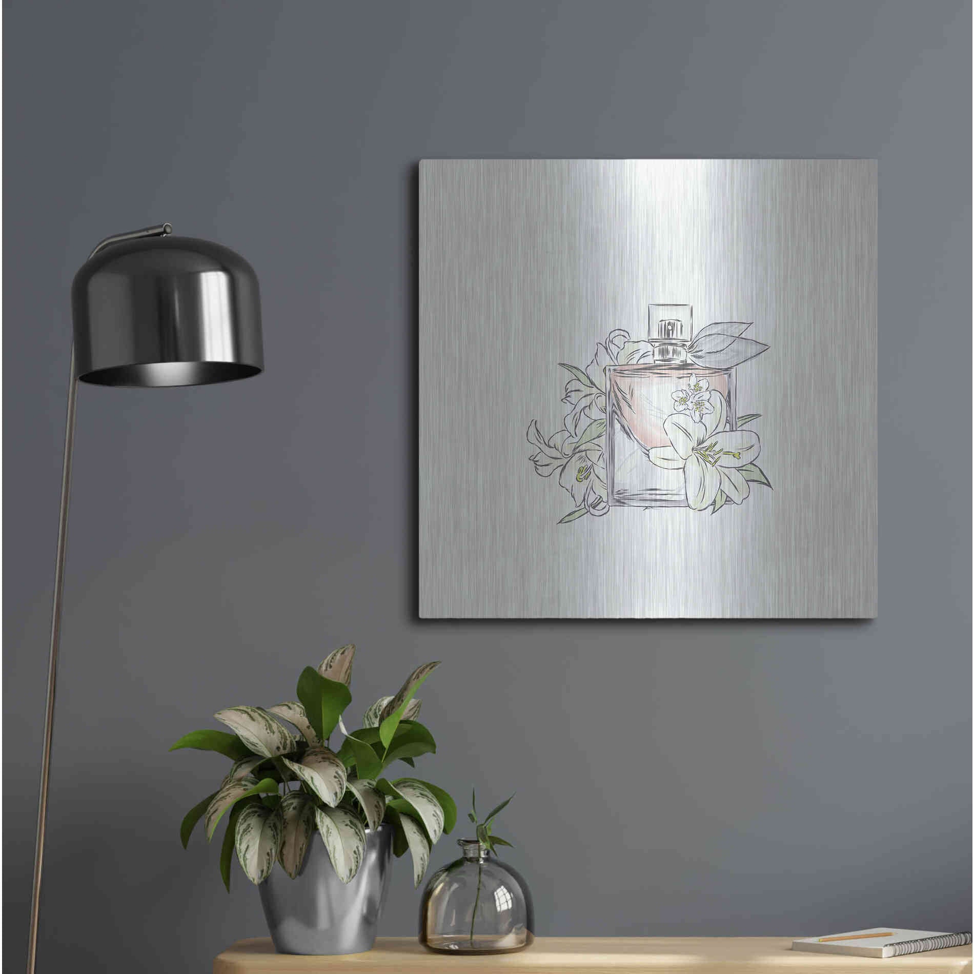 Luxe Metal Art 'Perfume VI' by Incado, Metal Wall Art,24x24