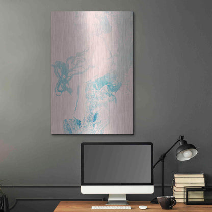 Luxe Metal Art 'Pink Blues' by Incado, Metal Wall Art,24x36