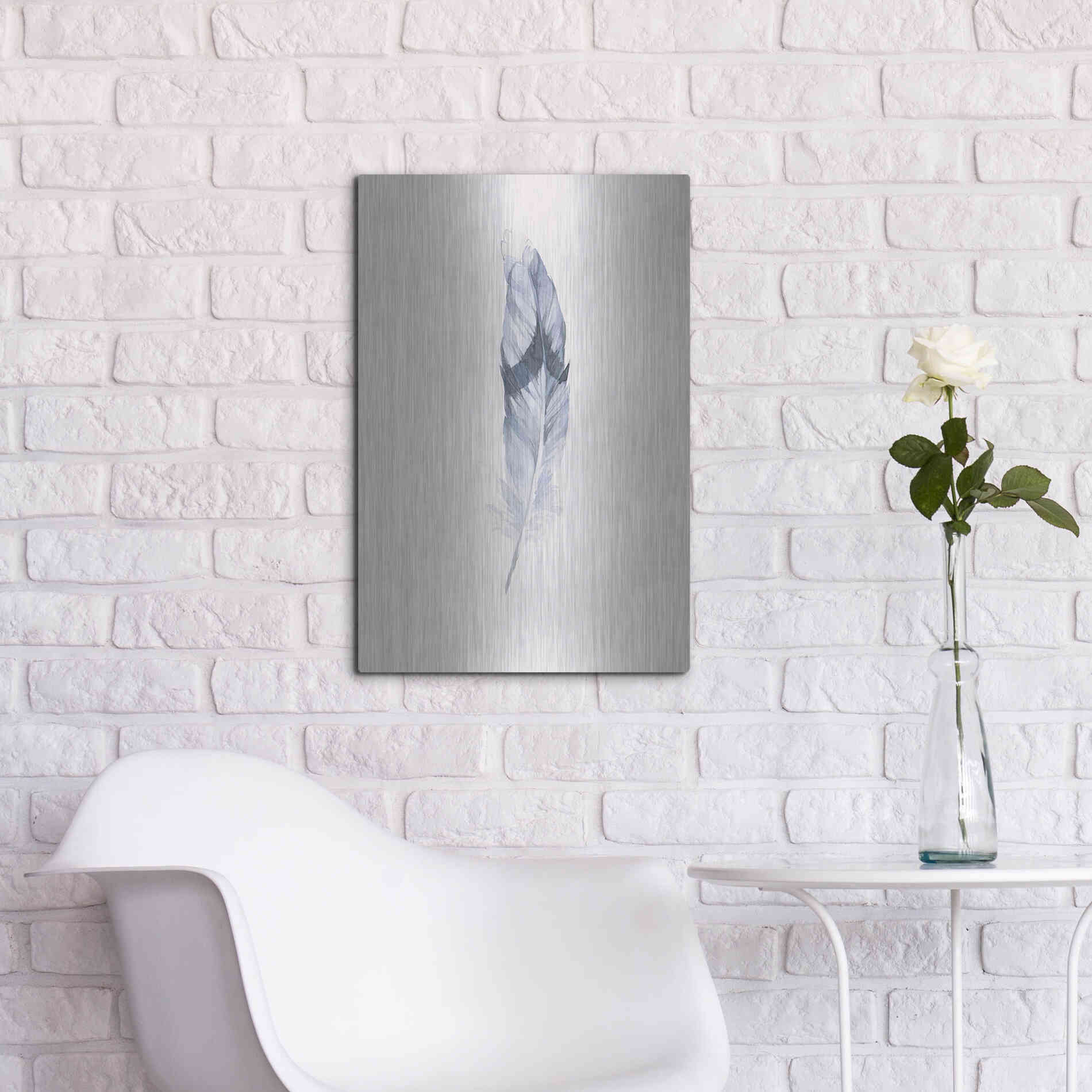 Luxe Metal Art 'Pink Feather' by Incado, Metal Wall Art,16x24