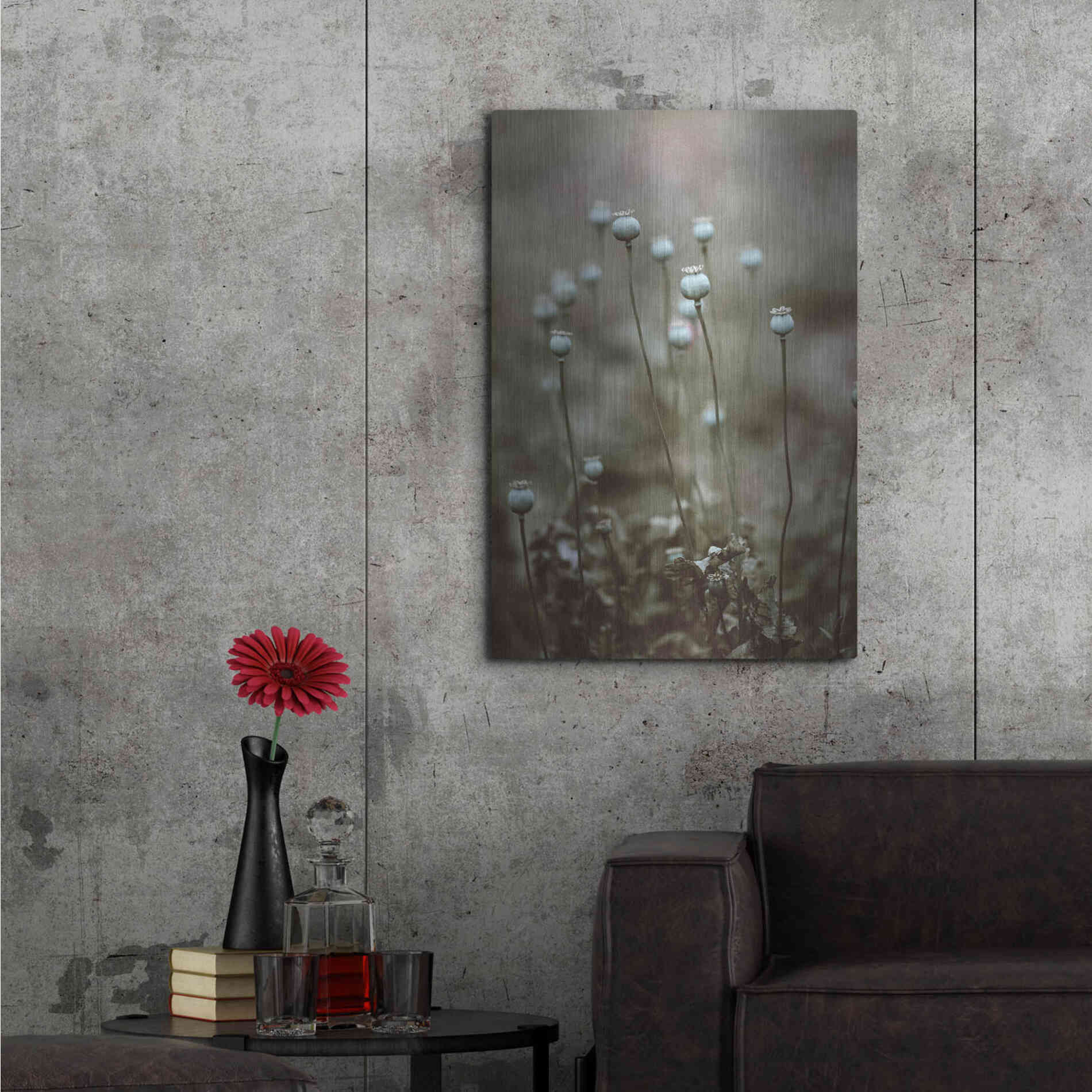 Luxe Metal Art 'Poppy Pods' by Incado, Metal Wall Art,24x36