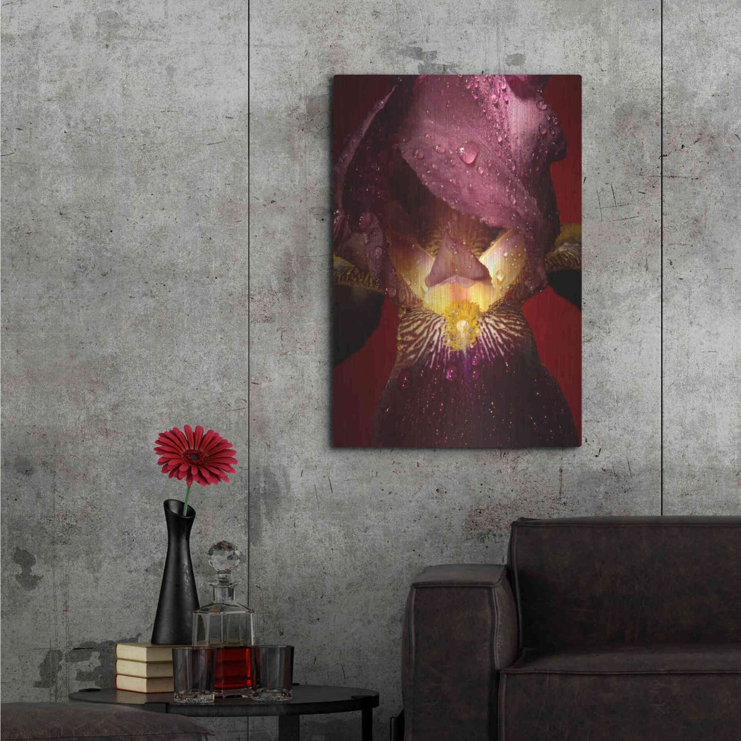 Luxe Metal Art 'Red Flower' by Incado, Metal Wall Art,24x36