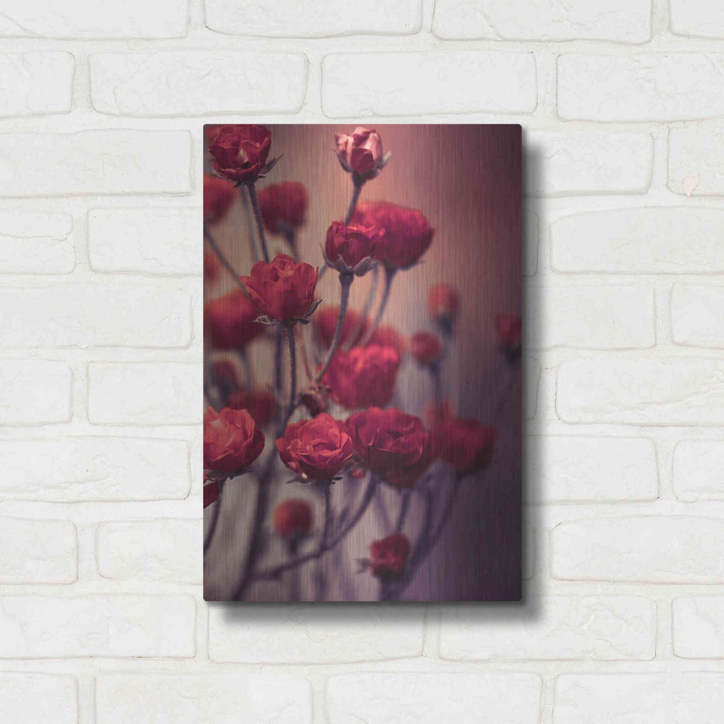 Luxe Metal Art 'Red Flowers' by Incado, Metal Wall Art,12x16