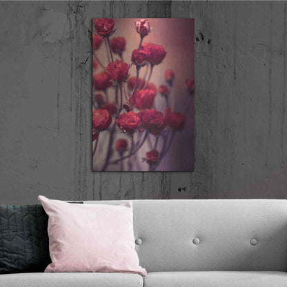 Luxe Metal Art 'Red Flowers' by Incado, Metal Wall Art,24x36