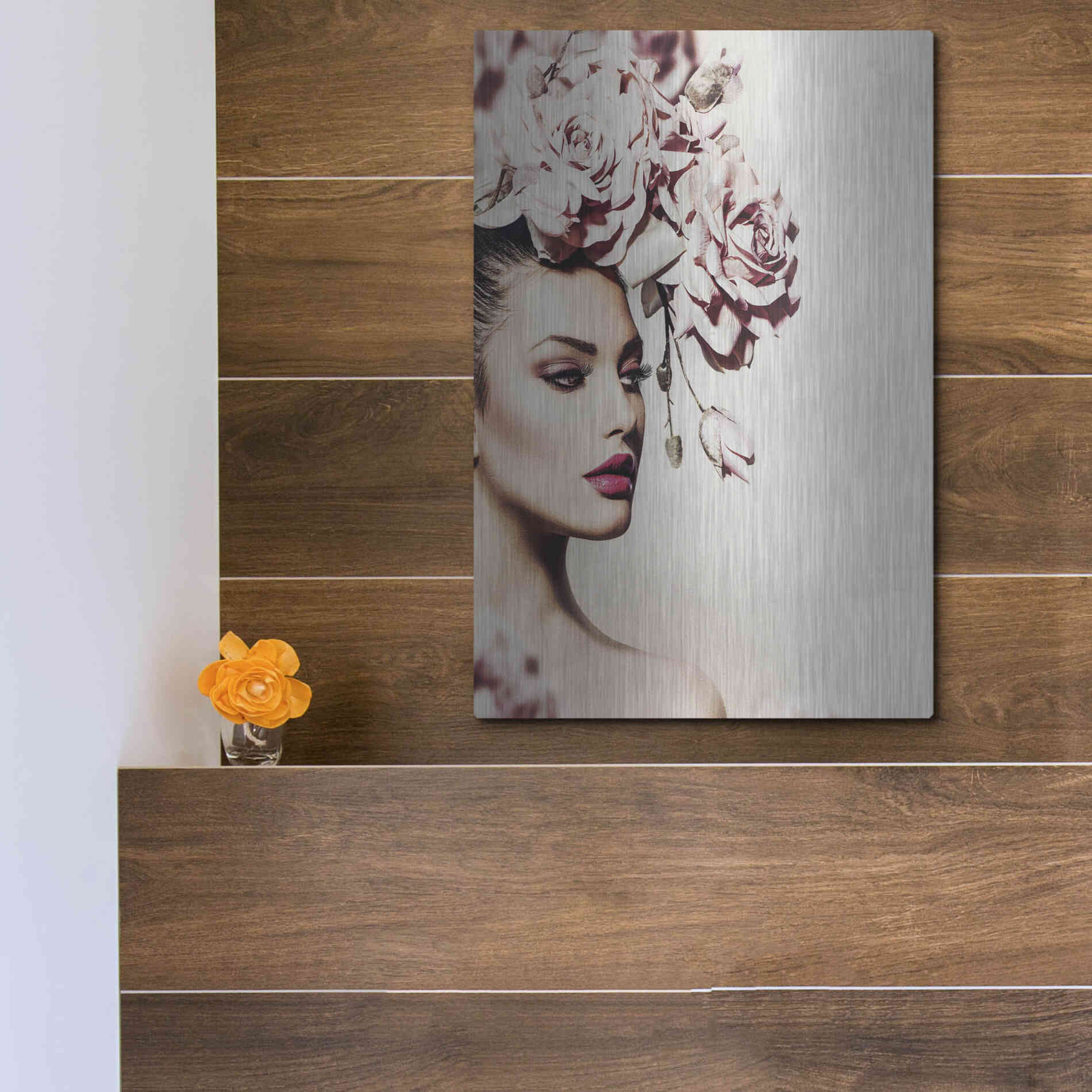 Luxe Metal Art 'Rose' by Incado, Metal Wall Art,12x16